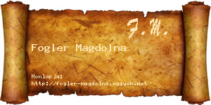 Fogler Magdolna névjegykártya