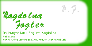 magdolna fogler business card